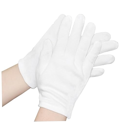 BELLIFFY 10 Pairs Industrial Gloves Moisturizing Gloves Working Gloves Protective Hand Gloves Spa Gloves Moisturizing Cotton Gloves Cotton for Cosmetic Gardening Glove Work Gloves White