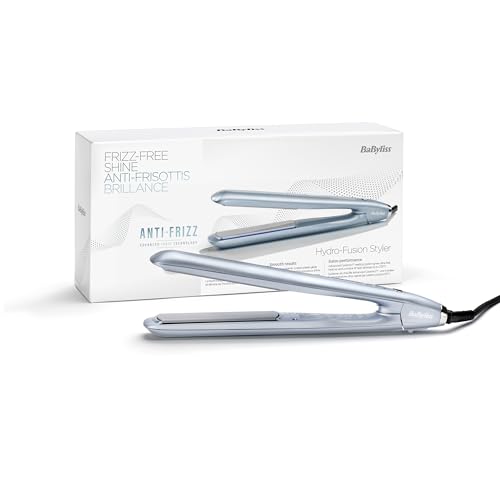 Miniatura 10 de Babyliss Plancha Hydro Fusion Tecnología Iónica Dual, Antiencrespamiento, 5 Ajustes De Temperatura, Calentamiento Rápido, Apagado Automático Azul, St573e
