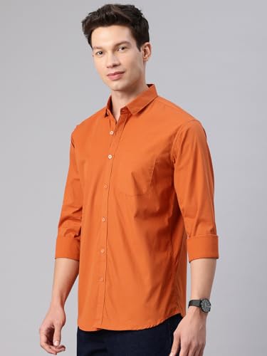 Image of Majestic Man Men's Cotton Slim Fit Solid Casual Shirt