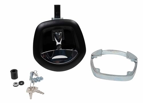 Image of Mytee Products Underbody Truck Tool Box Latch Replacement Lock w /Keys - Black Powder Coated Latch w /Chrome Paddle - Tool Box Lock Replacement for Trucks, RV, Trailer, UTV, ATV