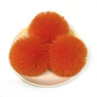 10 Stück Kunstfell Pompons 8 Cm - Beige Fellbommel Für Mützen, Schals Und DIY
