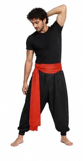Dragons Den Fancy Dress Limited Pirate Buccaneer 60" Sash Cosplay LARP Masked Bandit Fancy Dress Accessories [Flame Red Sash Only] — image 1