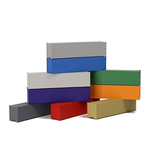 Evemodel 9 unidades Colores Mezclados Escala N 1: 160 sin compañia Contenedor de carga Modelo Caja Módulo (40ft)
