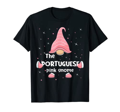 Portuguese Pink Gnome Family Matching Christmas Pajama Camiseta