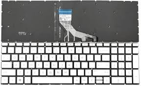Image of Backlit Keyboard for HP 15-da Series - Silver Internal Laptop Keyboard with LED Backlight for HP 15-da / 15-db / 15-dw Compatible Models, Silent Keys, Original QWERTY Layout