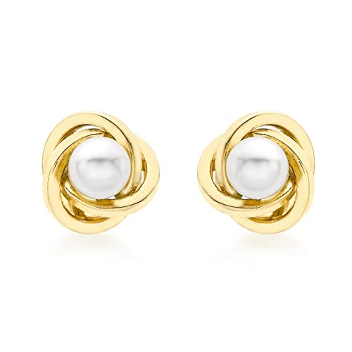 Boucles d'oreilles or jaune 18 cts anti-allergie Carissima Gold et perles d'eau douce