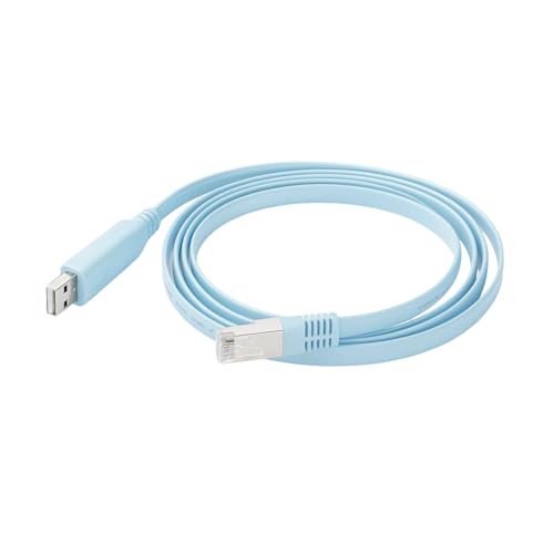 Cable de consola USB a RJ45 para routeres/switches RS232 con chip FTDI para routers y conmutadores Cisco, 1,8 m, compatible con Windows, Linux y Mac OS, para configuración de dispositivos