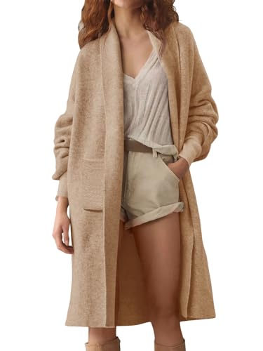 Image of Saodimallsu Womens Long Cardigan Sweaters Chunky Open Front Oversized Slouchy Knit Fall Trendy Coatigan Jackets