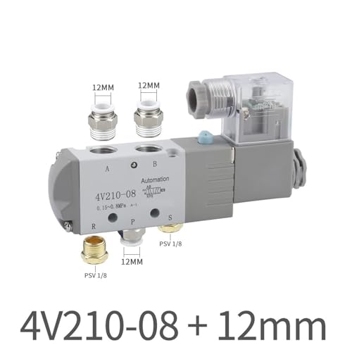 Válvula solenoide neumática 4V210-08 de 5 puertos y 36V AC con conexiones de G1/4 2
