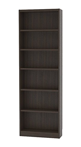 白井産業 木製 本 棚 ラック 高さ180 幅70 奥行19cm タナリオ オーダー メイド ダーク オーク 強化棚 棚板5枚 (TNL-EM18070ASTF2DK)