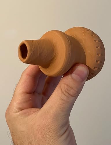 2 Pcs of Clay Hooka Bowls with Silicone Grommet, Bowl with Gasget, Spare Tobacco Burner, Male (Syrian), 100% Natural Clay, Large, Brown - Image 3