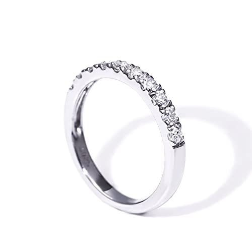 Moissanite Engagement Rings Women's Half Eternity Wedding Rings S925 Sterling Silver Ring 2mm D Color VVS1 Clarity Moissanite Stackable Rings Anniversary for Her2