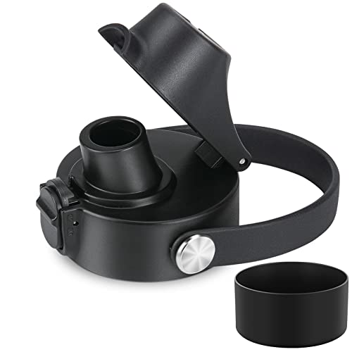 Generic Auto Flip Lid and Protective Boot for Hydroflask Wide Mouth 12oz - 40oz, Spout Lid for WIDE MOUTH Water Bottle, Replacement Lid with Silicone Bottom Cover