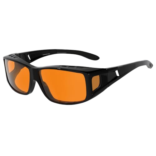 Image of Eyekepper 100% Blue Light Reduction,Fitover Anti-Blue Blocking Computer Glasses Amber Lenses Black