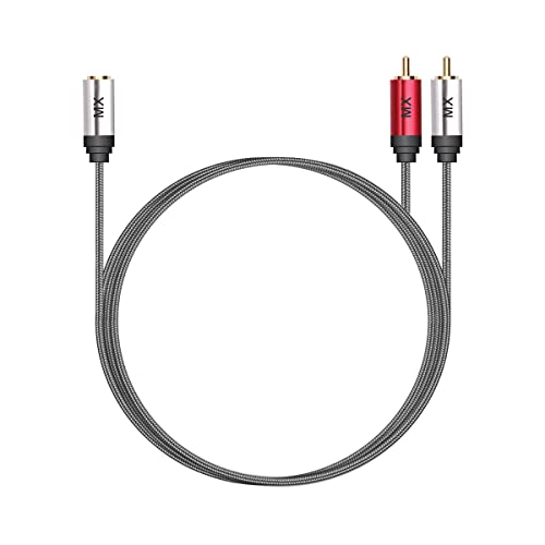 Image of MX 3.5mm Stereo Female to 2 RCA Male Audio Cable - 0.5 Meter | Aux to RCA Splitter Adapter for Speaker, TV, Home Theater, Amplifier, Phone, Laptop, Stereo System - Gold-Plated Connectors