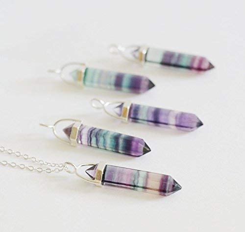 Rainbow Fluorite Necklace, Raw Stone 