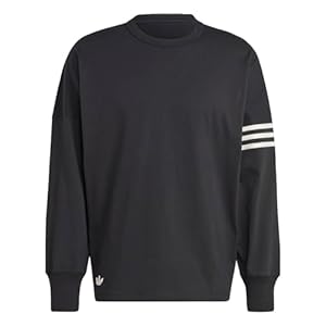 adidas Originals Men’s Adicolor Neuclassics Long-Sleeve, Black/Wonder White, Small, Black/Wonder White, S