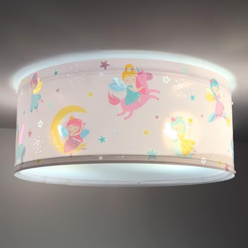 Plafones infantiles Dalber Hadas Rosa E27: lámpara de techo para dormitorio de niñas 3