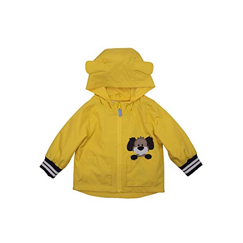 LONDON FOG Baby Boys' RAINSLICKERS Rain Jacket, Yellow Dog Ears, 12MO