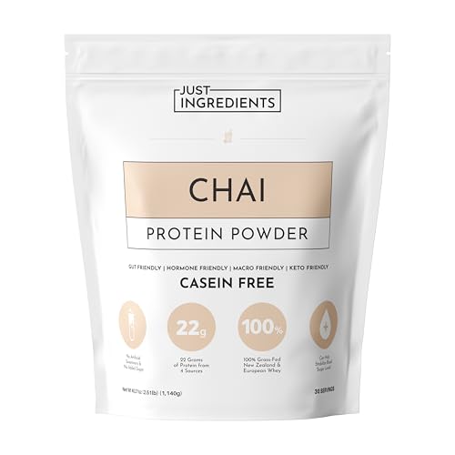 JUST INGREDIENTS Chai Protein Powder – 30-Serving Blend with 100%