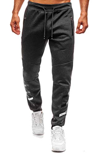 Lantch Sportbroek voor heren, joggingbroek met strepen, boord onderaan de pijp, geschikt voor joggen, hardlopen, fitness en vrije tijd - Image 4