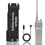 BAOFENG UV-82 Battery Extended 3800mAh Fast Charger Repleacement Li-ion Battery for Ham Radio Compatible with UV-82HP UV-82L UV-82C UV-89 GMRS Series Walkie Talkie