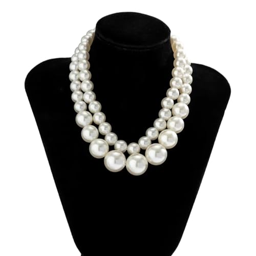 Pearl Necklace for Women Big Chunky Pearl Choker Necklace Exaggerated Large Pearl Necklace Dainty Statement Bride Wedding Jewelry4