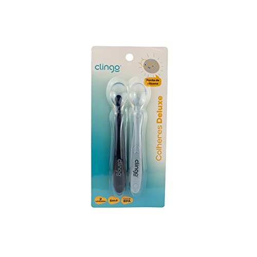 Clingo Colheres De Silicone Premium Marinho (2 Unidades)