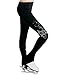 Gogokids Girls Ice Skating Leggings, Kids Fleece Thermal Black Dancing Trousers