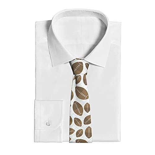 Elasonn Mens Boys Novelty Fashion Neckties Slim Gentlemen Neck Tie Funny Wide Neckties For Business Party Boys Formal Business Wedding Suit-Brown American Football Ball Pattern thumb #5