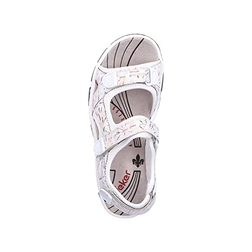 Rieker 68872, Sandali Donna, Bianco, 41 EU