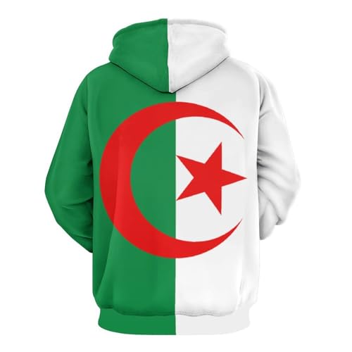 Sweat à capuche drapeau algérien homme pull symbole national algérie oversize - 4