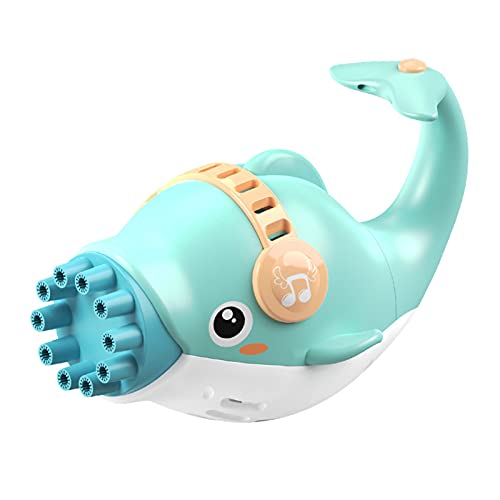 Henghe Máquina de bolhas de golfinho com 10 furos, brinquedo elétrico para crianças, brinquedo de pl