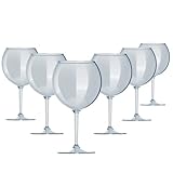 Genérico Set de 6 Copas de balón plástico irrompible Tritán | Copa de balón reciclable, diseño exclusivo con suave tacto a cristal, transparente e inoloro | Apta para lavavajillas y microondas