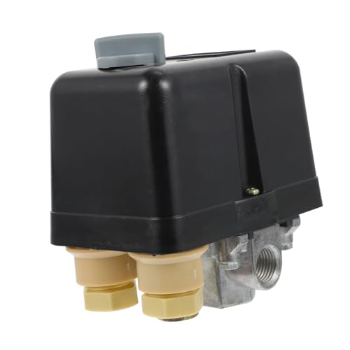 Vaguelly Vanne De Régulation De Pression 220v 145 Psi Contrôleur De Pression Pour Compresseur D'air Noir 4 Ports D'énergie 10 Bars Accessoire Indispensable Pour Compresseur