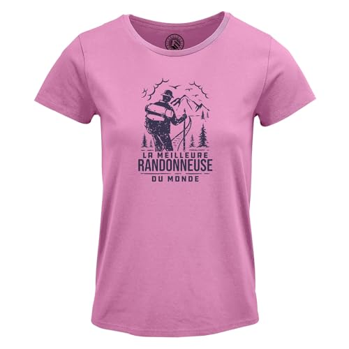 T-shirt randonneuse femme col rond anti-frottement pour marche et montagne