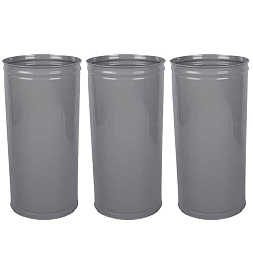 Image of - Case of 3-80 Qt Steel Wastebaskets - Fire-Safe & Institutional Use