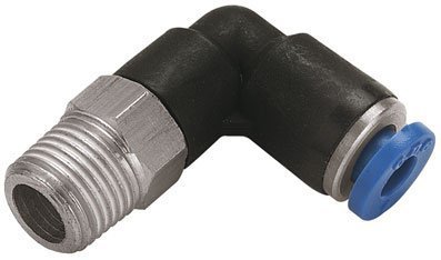 Pneumax Men's Black And Blue 3/8 Bsp -12Mm Plastic Push In Swivel Elbow Fitting With S/S Claw (B86a)