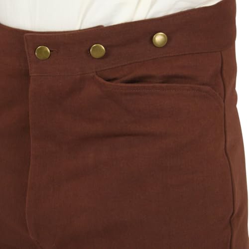 Historical Emporium Men's High Waist Foster Cotton Twill Trousers, Victorian Western Pants with Suspender Buttons4