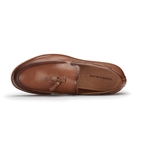 Image of Ferro Aldo Men's Premium Moc Toe Loafers | Casual & Dress Styles with Tassels & Horsebit Buckles