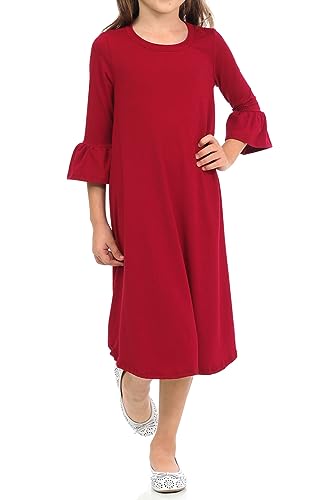 Pastel by Vivienne Honey Vanilla Girls' Bell Sleeve Trapeze Dress with Easy Removable Label