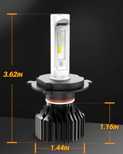 Image of SEALIGHT H4 Bulbs, 4X Super Bright Powersport Bulbs 6000K White Plug and Play, Pack of 2