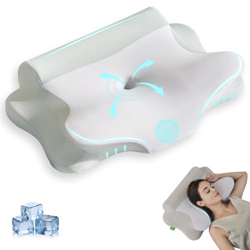 Z-hom Oreiller confortable en mousse à mémoire de forme pour le soutien du cou, oreiller ergonomique pour dormeur latéral (023 Gray)