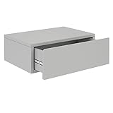 CARO-Möbel Wandregal Anne hängende Nachtkommode Wandboard Nachttisch mit 1 Schublade schwebend, grifflos, in hellgrau