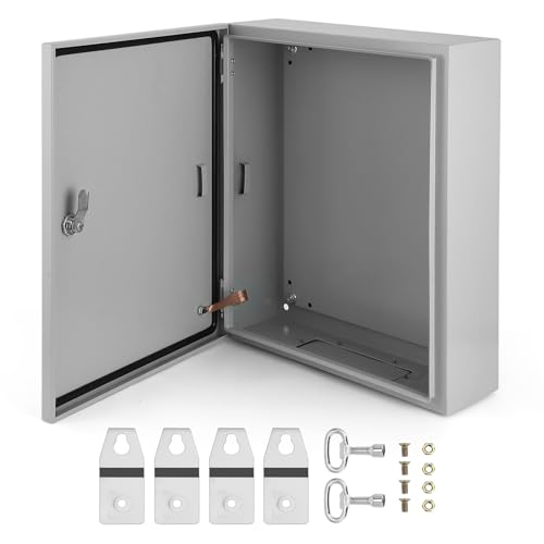 Outdoor Electrical Box, 20 x 16 x 6'' NEMA 4X Steel Junction Box,IP66 Waterproof & Dustproof Electrical Enclosure Box,Outdoor/Indoor Electrical Project Box with Lock & Mounting Plate by IDEALHOUSE - Used condition - US$62.81