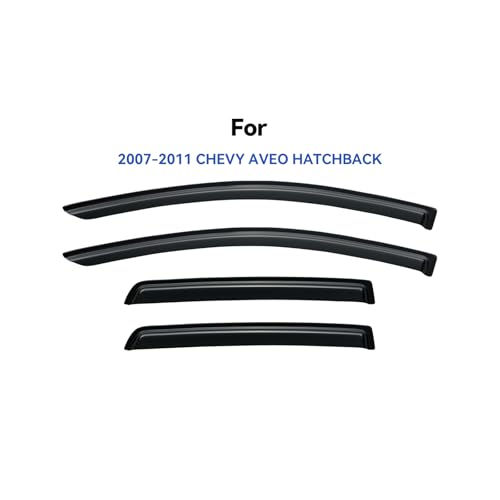 Image of Window Visors Rain Guards for 2007-2011 Chevy Aveo Hatchback, Out-Channel Window Vent Wind Deflectors Visors Shades for 07 08 09 10 11 Chevy Aveo (Not for Sedan)