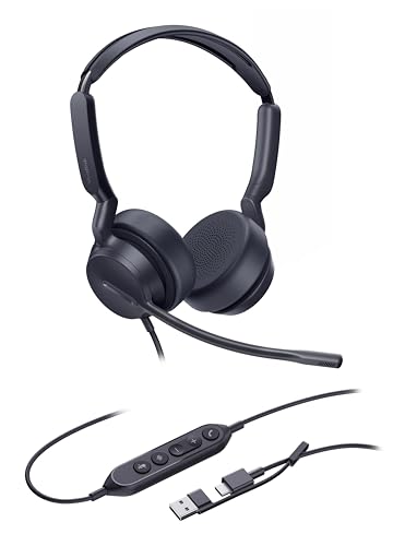 Yealink UH42 Dual auricular con cable USB-C y USB-A dual para PC y portátiles de oficina