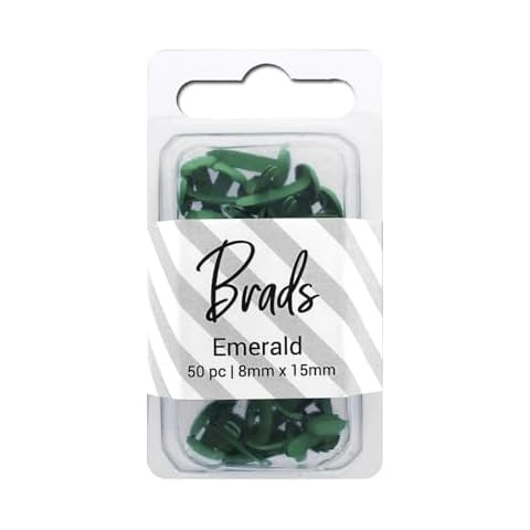 Accent Design Paper Accents Brads 4.5mm x 8mm 100pc Solid Emerald, Brads for Paper Crafts, Brads Paper Fasteners, Metal Brads, Wire Brads, Small Brads, Emerald Brads Cover