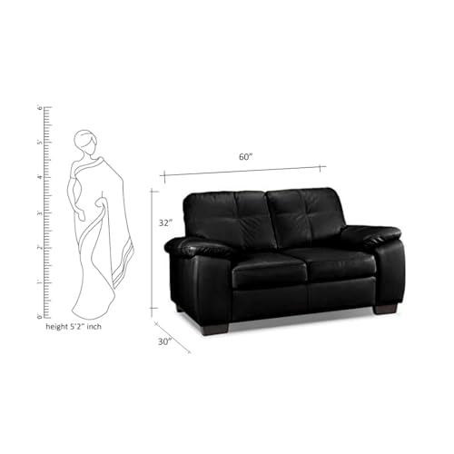 Image of Torque Antos Leatherette Sofa Set 2 Seater-Black | Two Person Sofa Couch with Cushioned Seating | 2 Seater Sofa for Home Office Furniture Festival Gifts