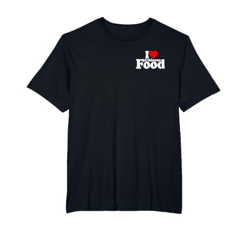 I Love Heart Chinese Food Cuisine T-Shirt, Men's Big and Tall, Black, 3X Tall